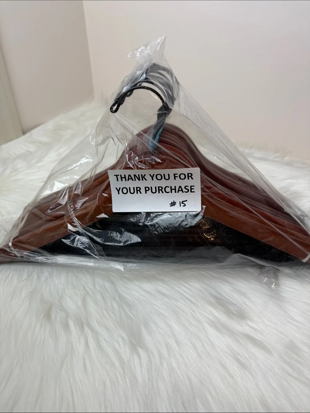 Brookstone Premium Wooden Hangers with Bar in Mahogany  - Set of 10